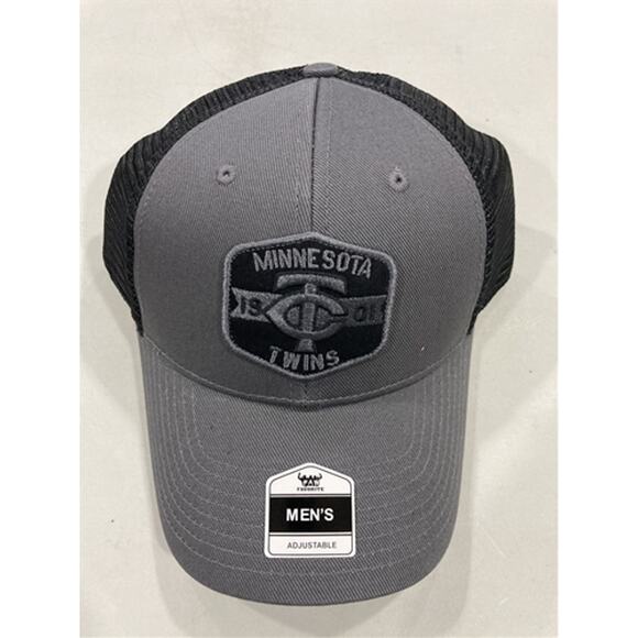 Minnesota Twins MLB Charcoal Mass  Adjustable MVP Mesh Snapback New - Picture 1 of 3